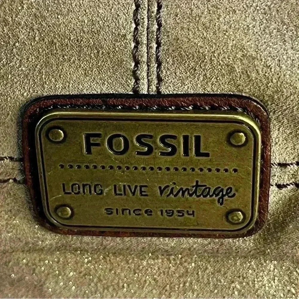 Fossil Long Live Vintage Metallic fabric hobo bag magnetic closure shoulder bag